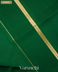 Bottle Green Pure Mysore Crepe Silk Saree — Border