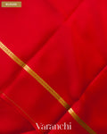 Bright Red Pure Mysore Crepe Silk Saree — Blouse