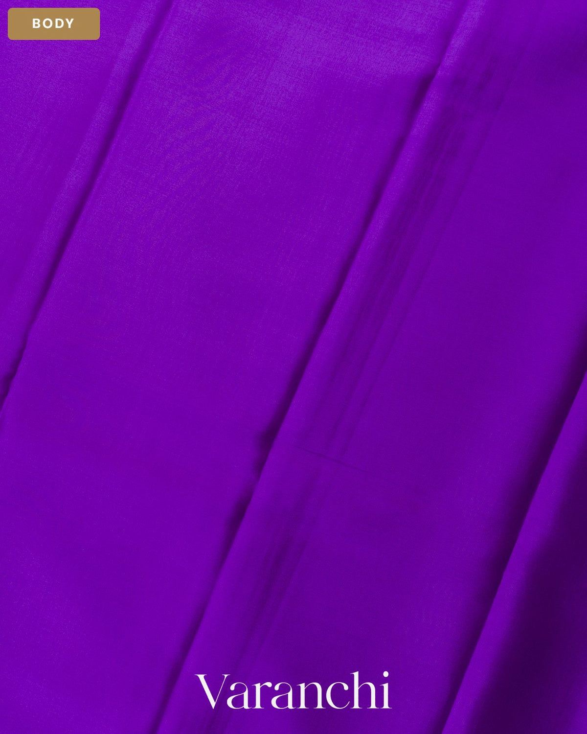 Bright Violet Pure Mysore Crepe Silk Saree — Body