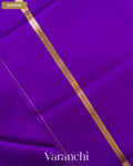 Bright Violet Pure Mysore Crepe Silk Saree — Border