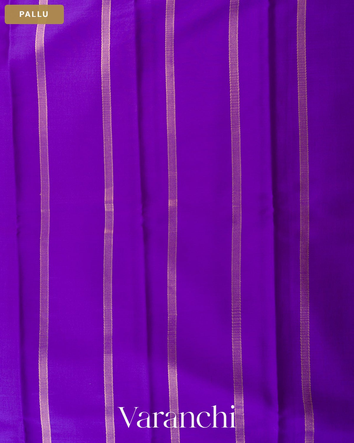 Bright Violet Pure Mysore Crepe Silk Saree — Pallu