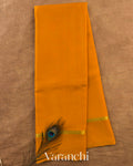 Mango Yellow Pure Mysore Crepe Silk Saree — Full Saree