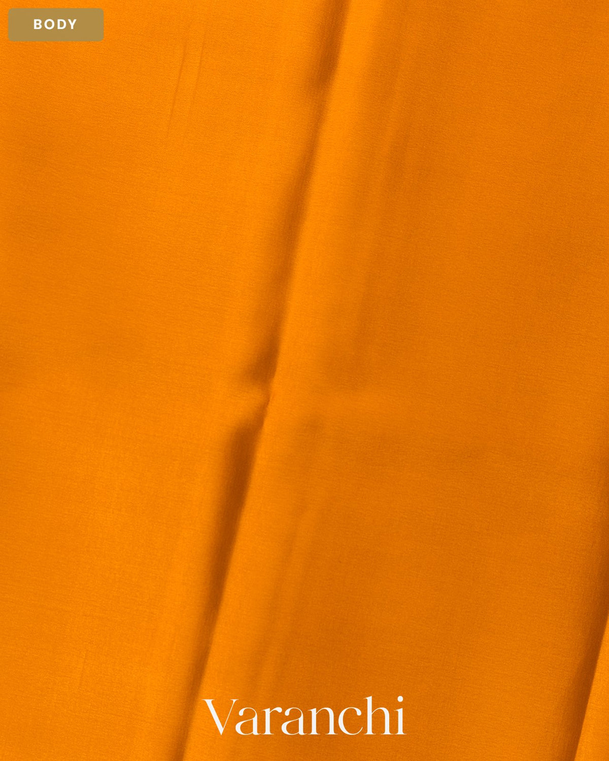 Mango Yellow Pure Mysore Crepe Silk Saree — Body