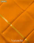 Mango Yellow Pure Mysore Crepe Silk Saree — Blouse