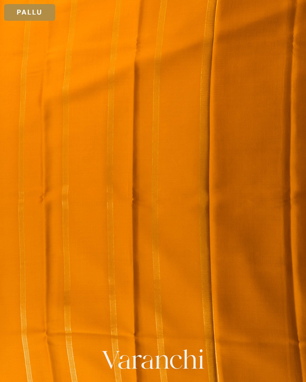 Mango Yellow Pure Mysore Crepe Silk Saree — Pallu