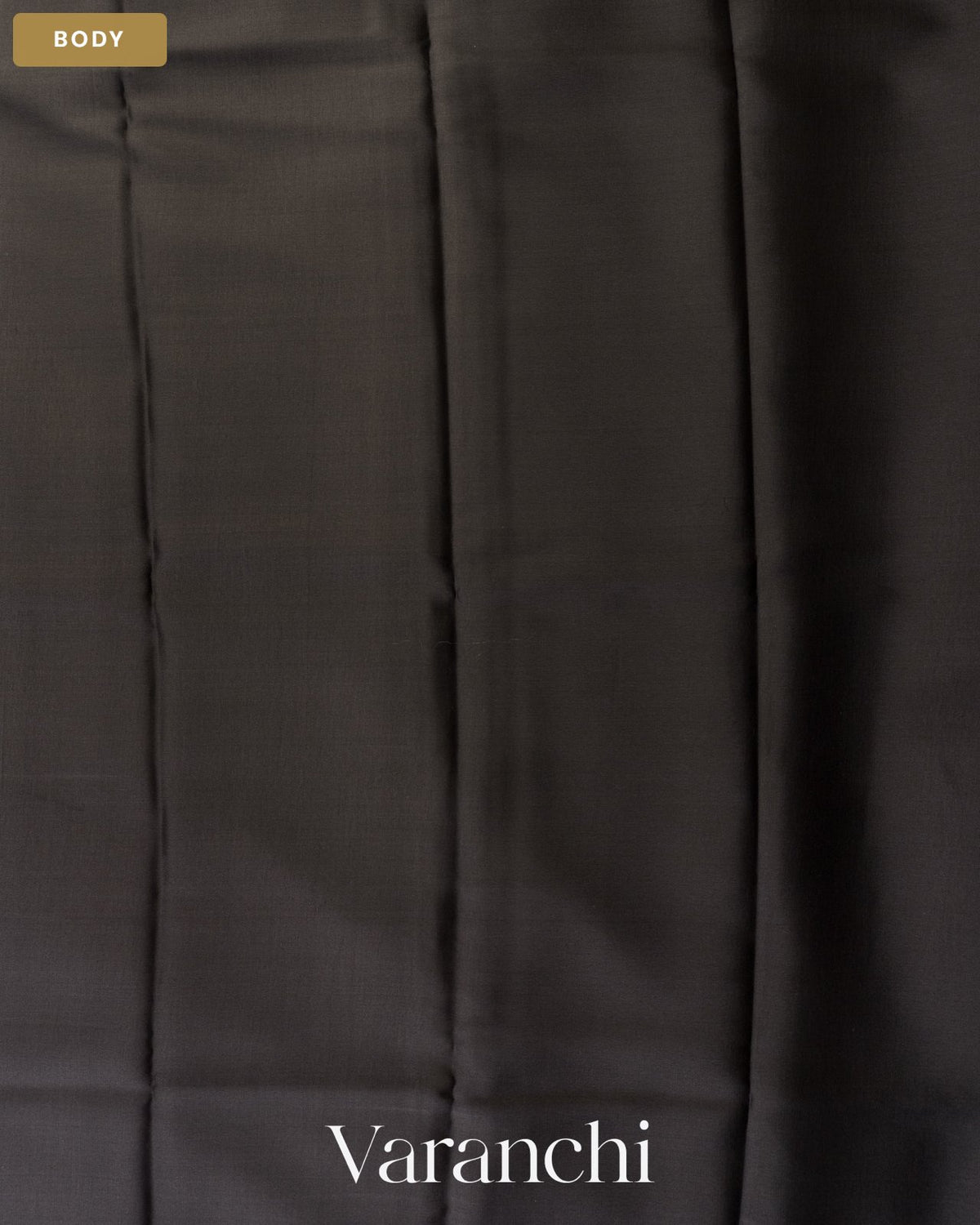 Black Pure Mysore Crepe Silk Saree — Body