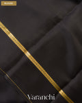 Black Pure Mysore Crepe Silk Saree — Blouse