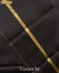 Black Pure Mysore Crepe Silk Saree — Border