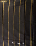 Black Pure Mysore Crepe Silk Saree — Pallu