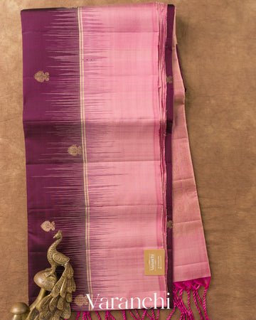 Deep Wine Pure Soft Silk Handloom Saree — Full Saree