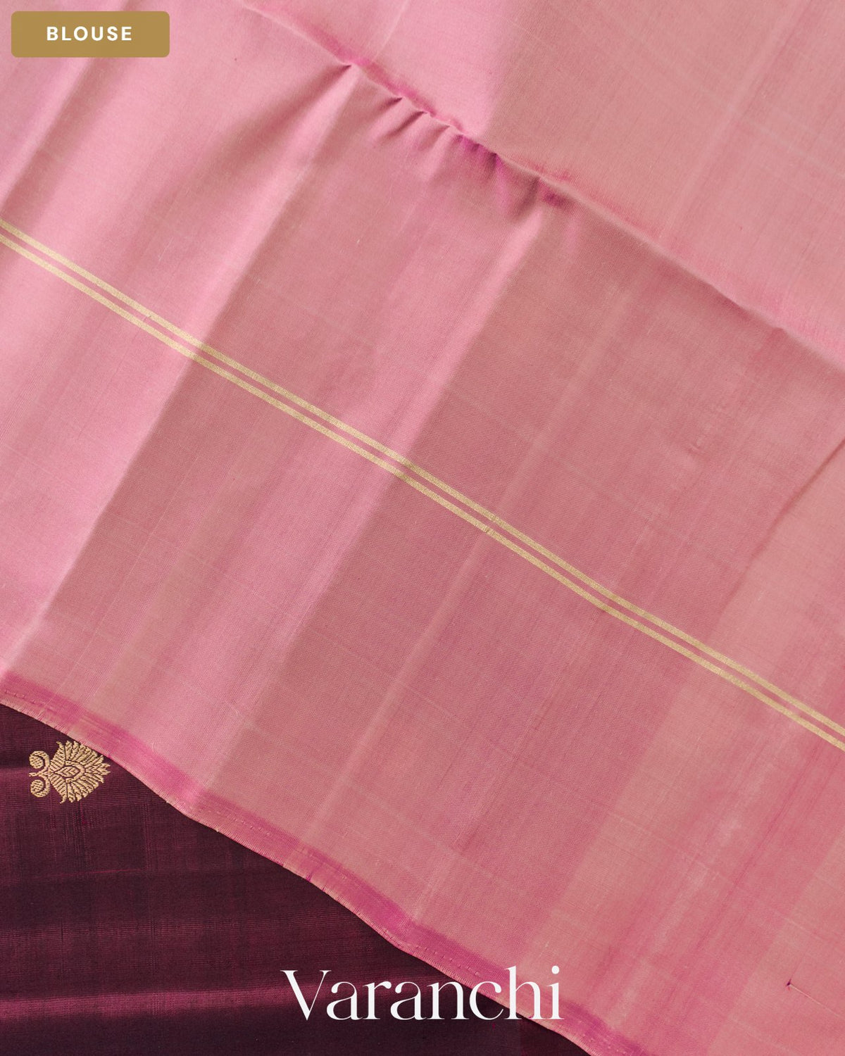Deep Wine Pure Soft Silk Handloom Saree — Blouse