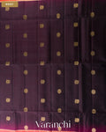 Deep Wine Purple Pure Soft Silk Handloom Saree — Body