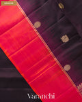 Deep Wine Purple Pure Soft Silk Handloom Saree — Border