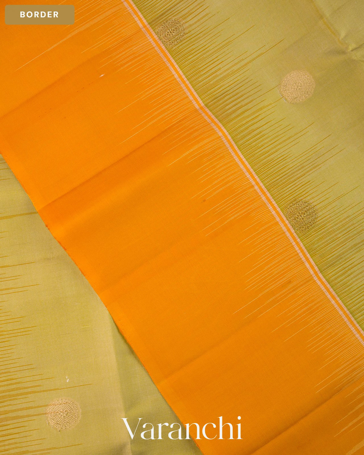 Pastel Pista Green Pure Soft Silk Handloom Saree — Border