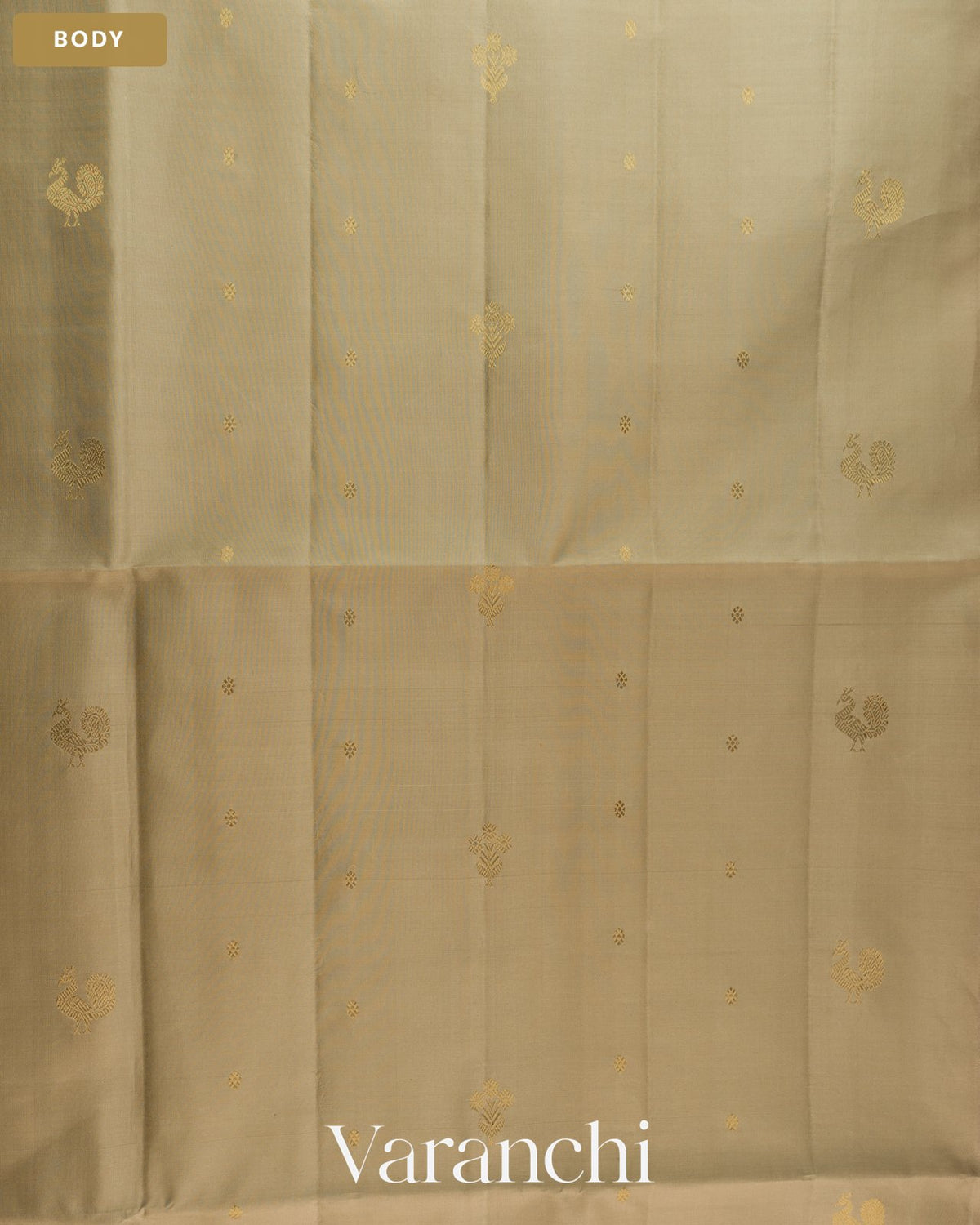 Beige Pure Soft Silk Handloom Saree — Body