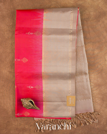 Rani Pink Pure Soft Silk Handloom Saree — Full Saree