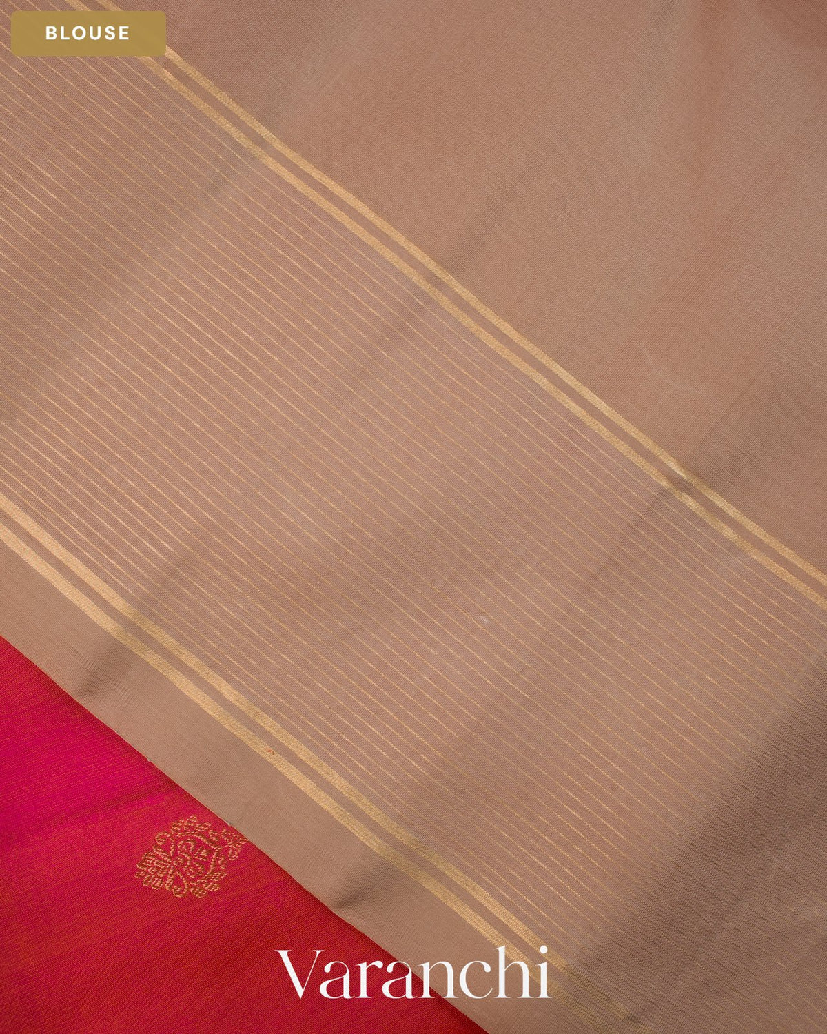 Rani Pink Pure Soft Silk Handloom Saree — Blouse