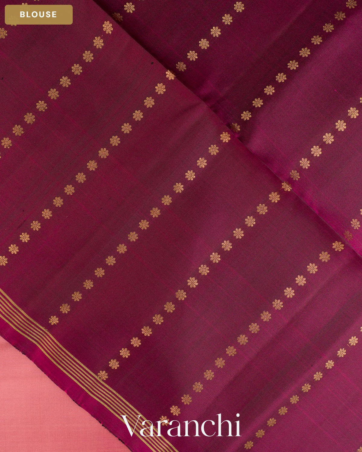 Baby Pink Pure Soft Silk Handloom Saree — Blouse