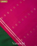 Bottle Green Pure Soft Silk Handloom Saree — Blouse