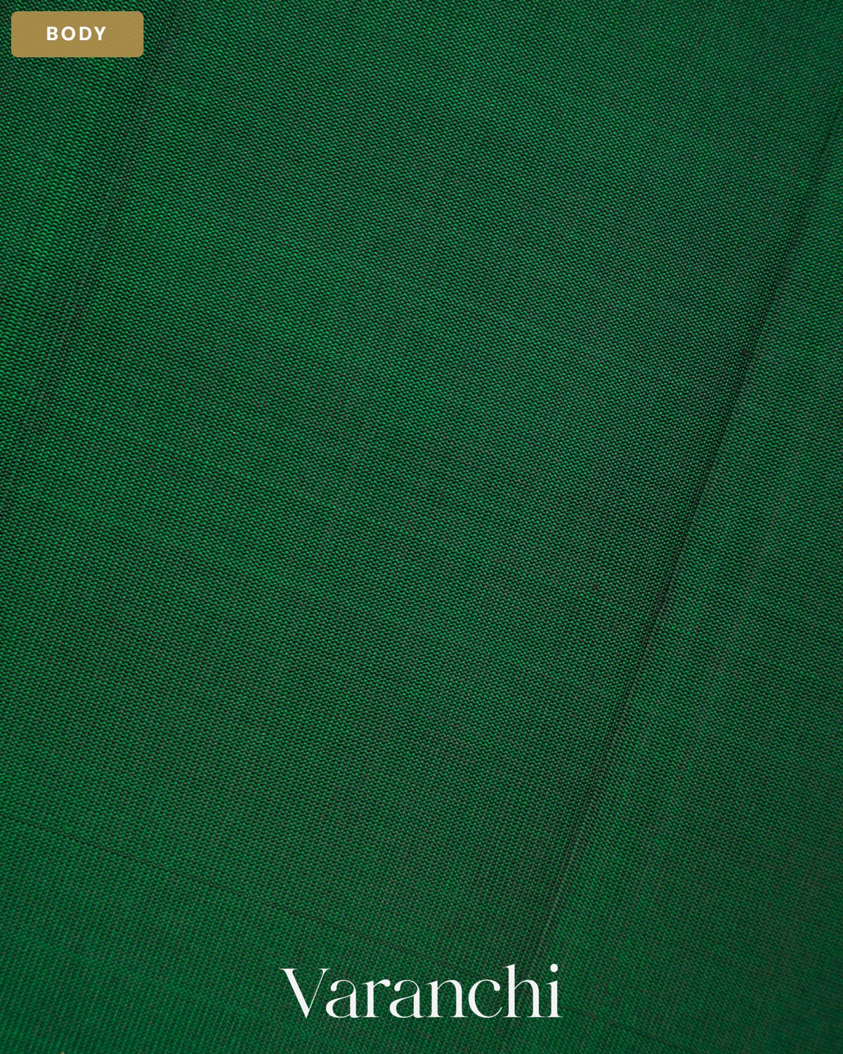 Bottle Green Pure Soft Silk Handloom Saree — Body
