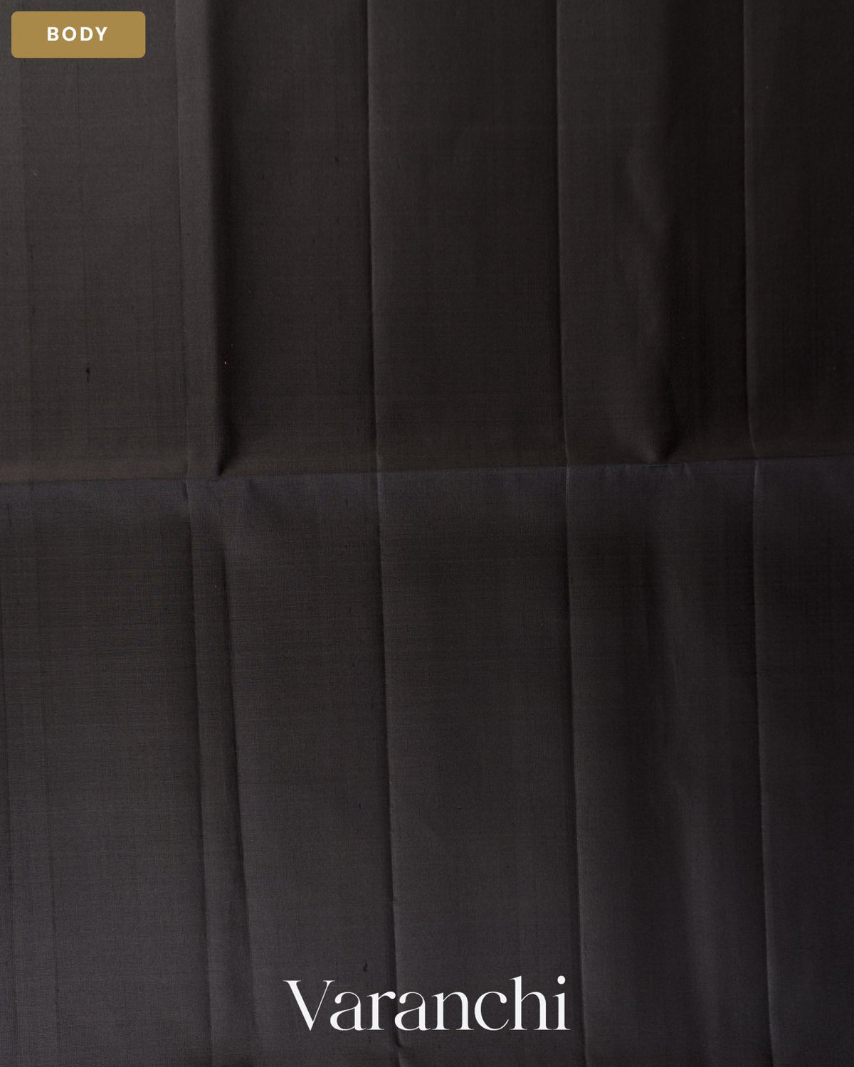 Jet Black Pure Soft Silk Handloom Saree — Body