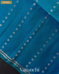 Jet Black Pure Soft Silk Handloom Saree — Blouse