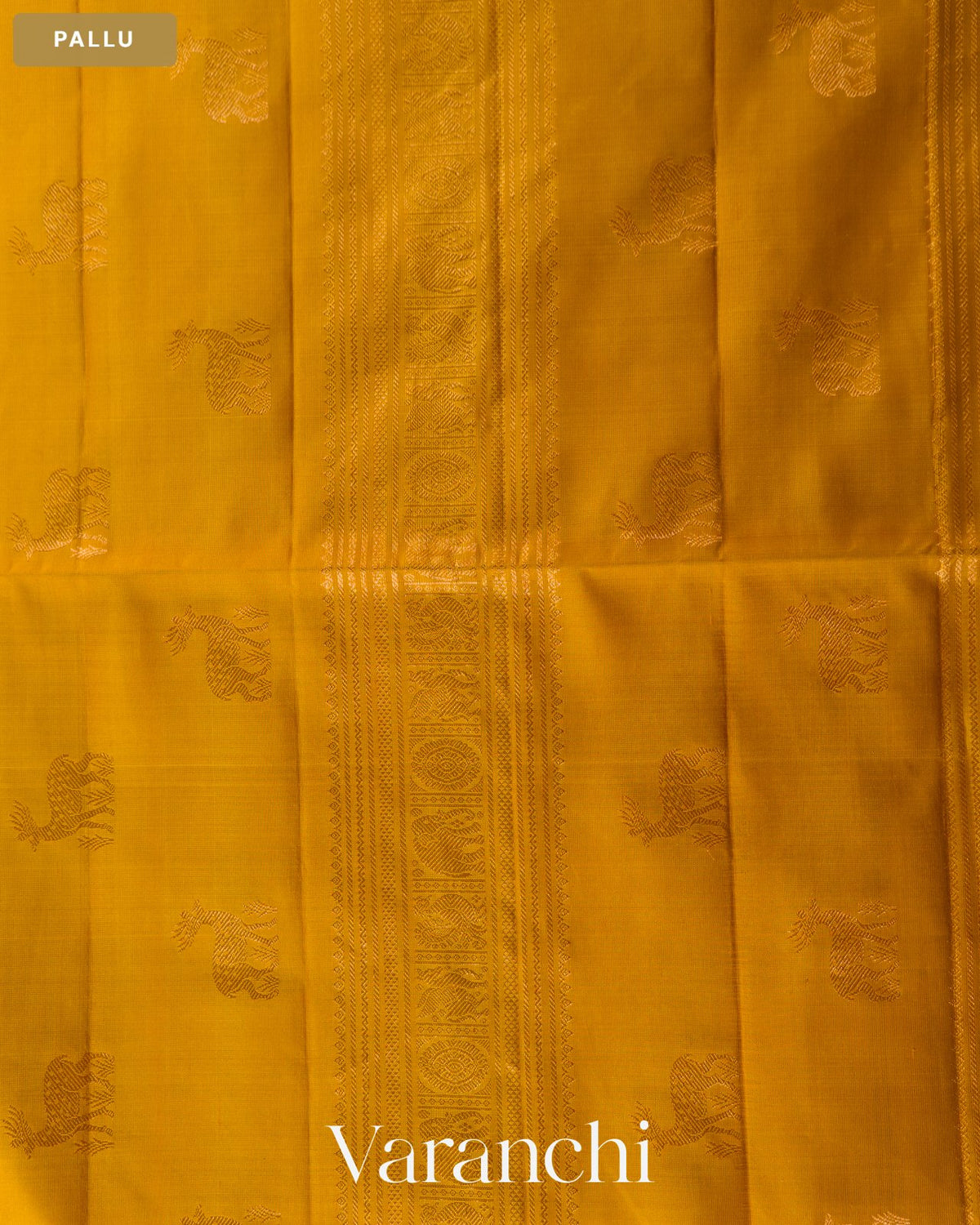 Beige Pure Soft Silk Handloom Saree — Pallu