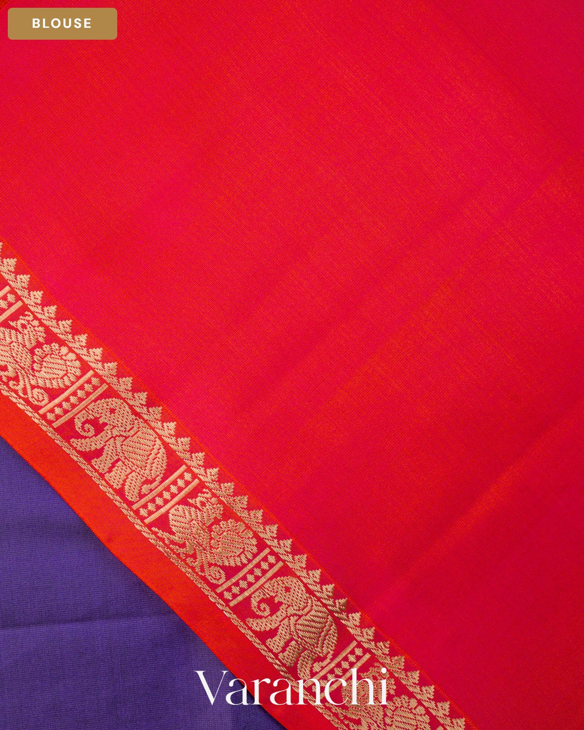 Navy Blue Pure Soft Silk Handloom Saree — Blouse