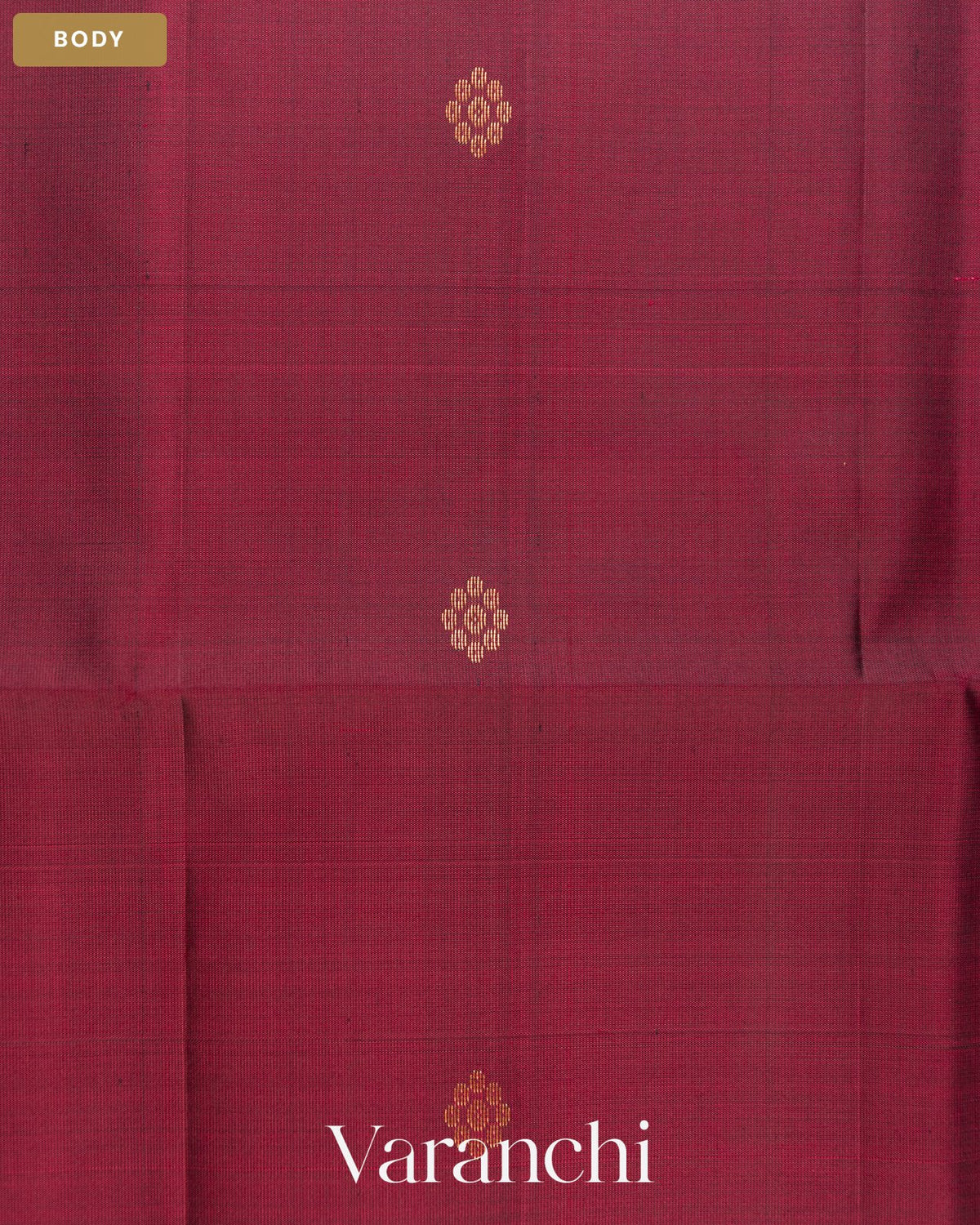 Wine Maroon Pure Soft Silk Handloom Saree — Body