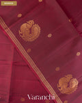 Wine Maroon Pure Soft Silk Handloom Saree — Border