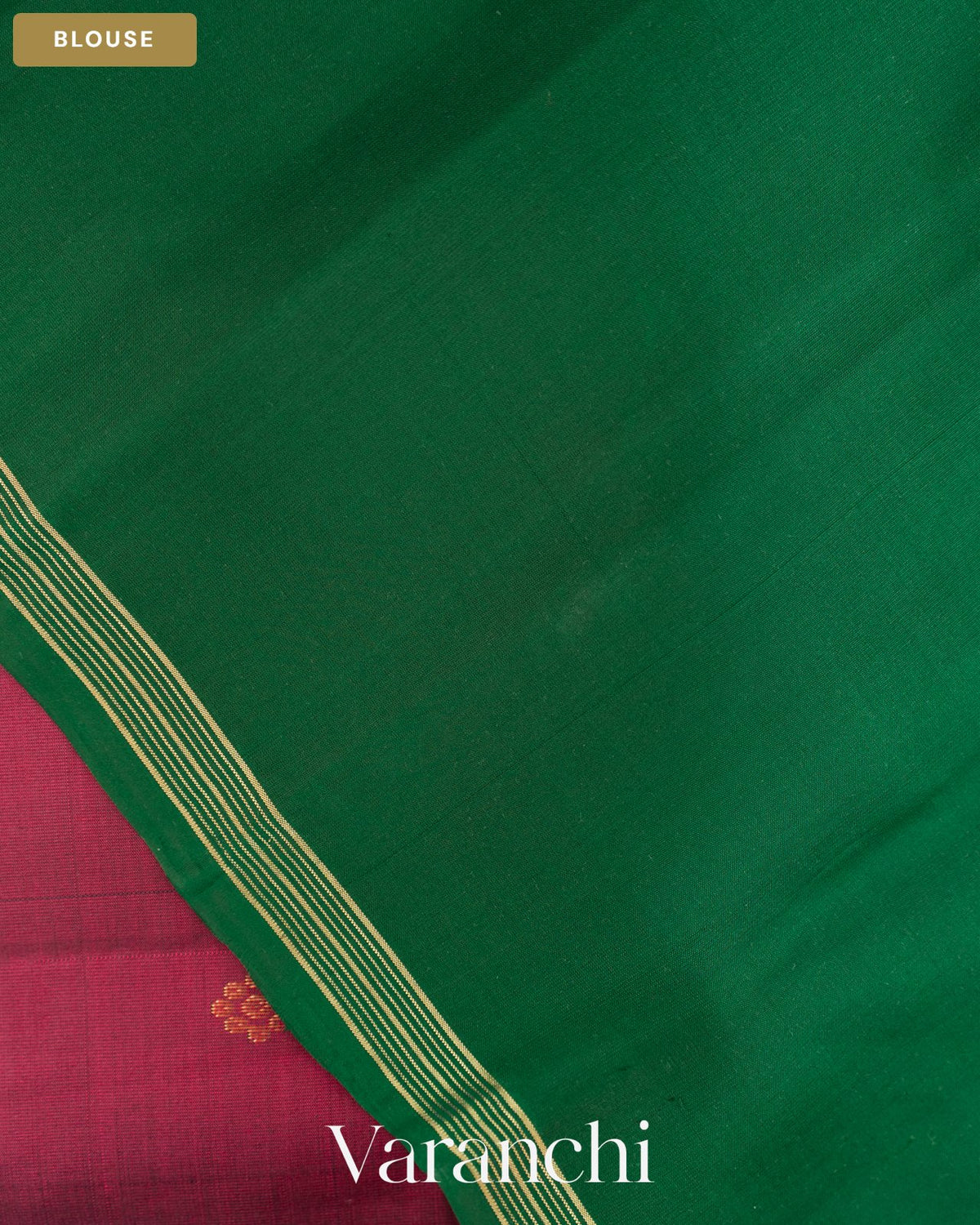 Wine Maroon Pure Soft Silk Handloom Saree — Blouse