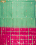 Rani Pink Checkered Pure Soft Silk Handloom Saree — Body