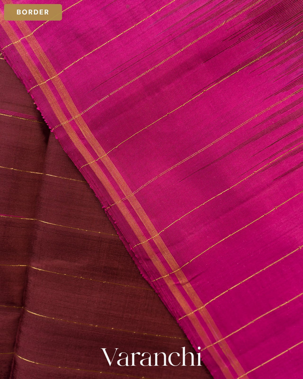Coffee Brown Pure Soft Silk Handloom Saree — Border
