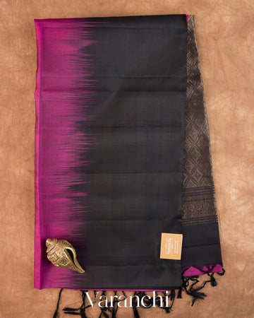 Deep Magenta Pure Soft Silk Handloom Saree — Full Saree