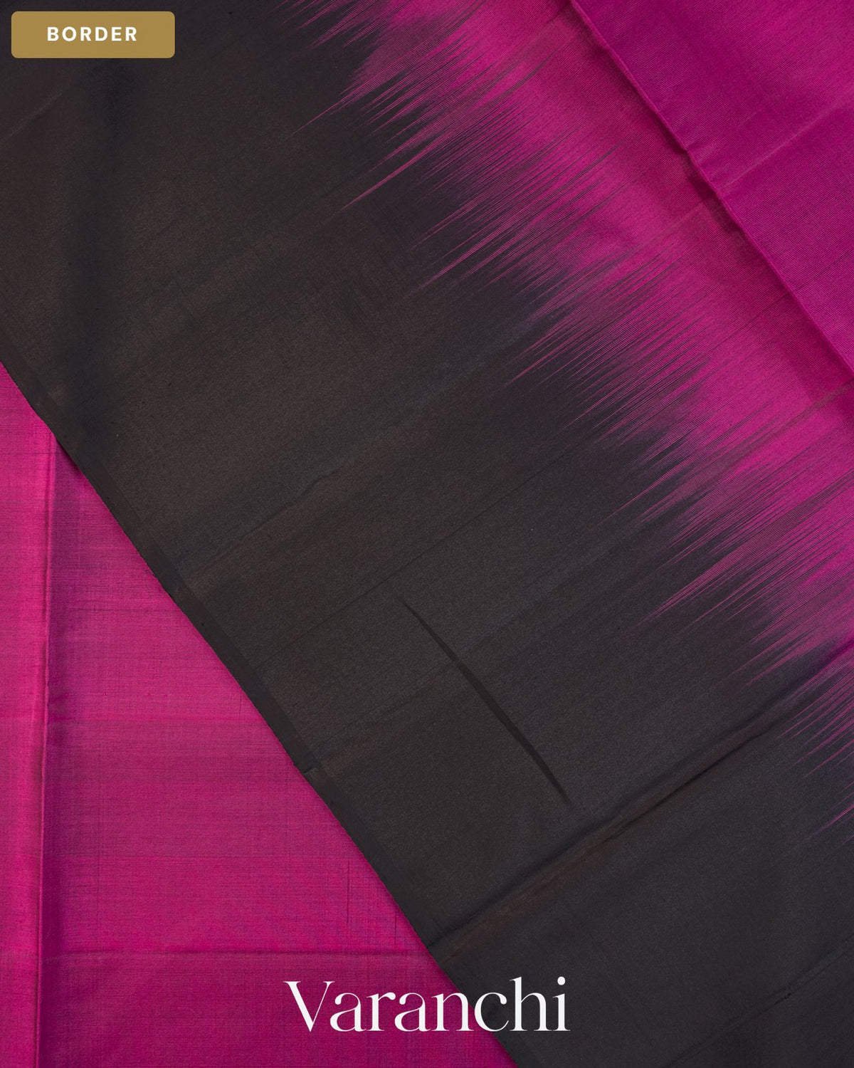 Deep Magenta Pure Soft Silk Handloom Saree — Border