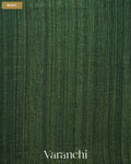 Bottle Green Jamdani Pure Matka Tissue Silk Handloom Saree — Body