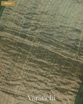 Bottle Green Jamdani Pure Matka Tissue Silk Handloom Saree — Pallu