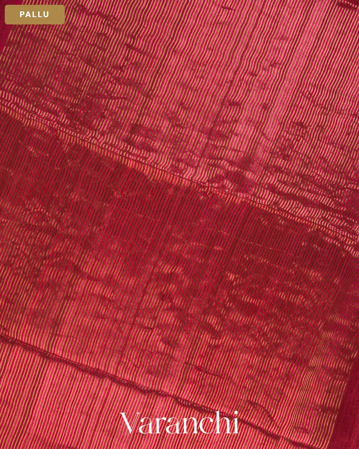 Maroon Floral Jamdani Pure Matka Silk Handloom Saree — Pallu