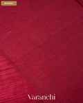 Maroon Floral Jamdani Pure Matka Silk Handloom Saree — Blouse