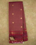 Deep Maroon Pure Kanchipuram Silk Handloom Saree — Full Saree