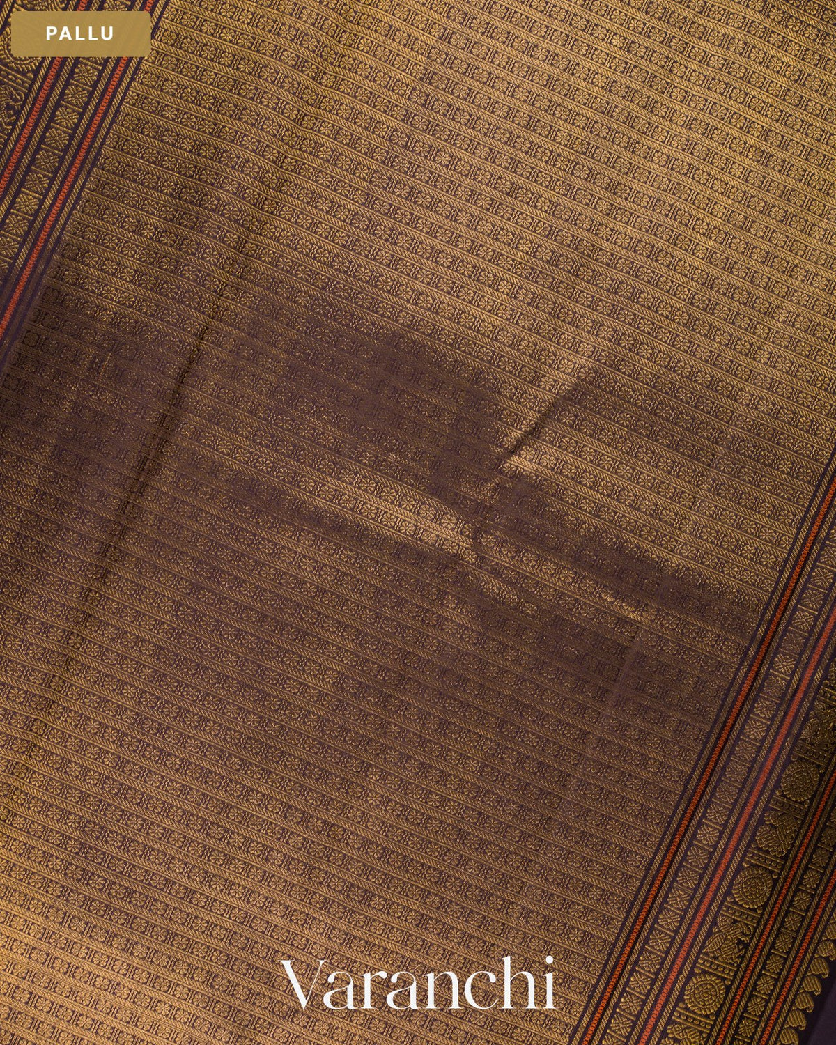 Cream Pure Kanchipuram Silk Handloom Saree — Pallu