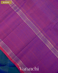 Royal Blue Checkered Pure Kanchipuram Silk Handloom Saree — Blouse