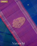 Royal Blue Checkered Pure Kanchipuram Silk Handloom Saree — Border
