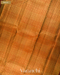 Bottle Green Checkered Pure Kanchipuram Silk Handloom Saree — Pallu