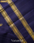 Midnight Blue Pure Kanchipuram Silk Handloom Saree — Border