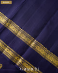 Midnight Blue Pure Kanchipuram Silk Handloom Saree — Blouse