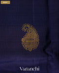 Midnight Blue Pure Kanchipuram Silk Handloom Saree — Body