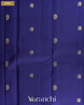 Navy Blue Pure Kanchipuram Silk Handloom Saree — Body