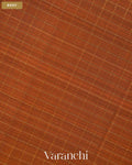 Rust Orange Checkered Pure Soft Silk Handloom Saree — Body