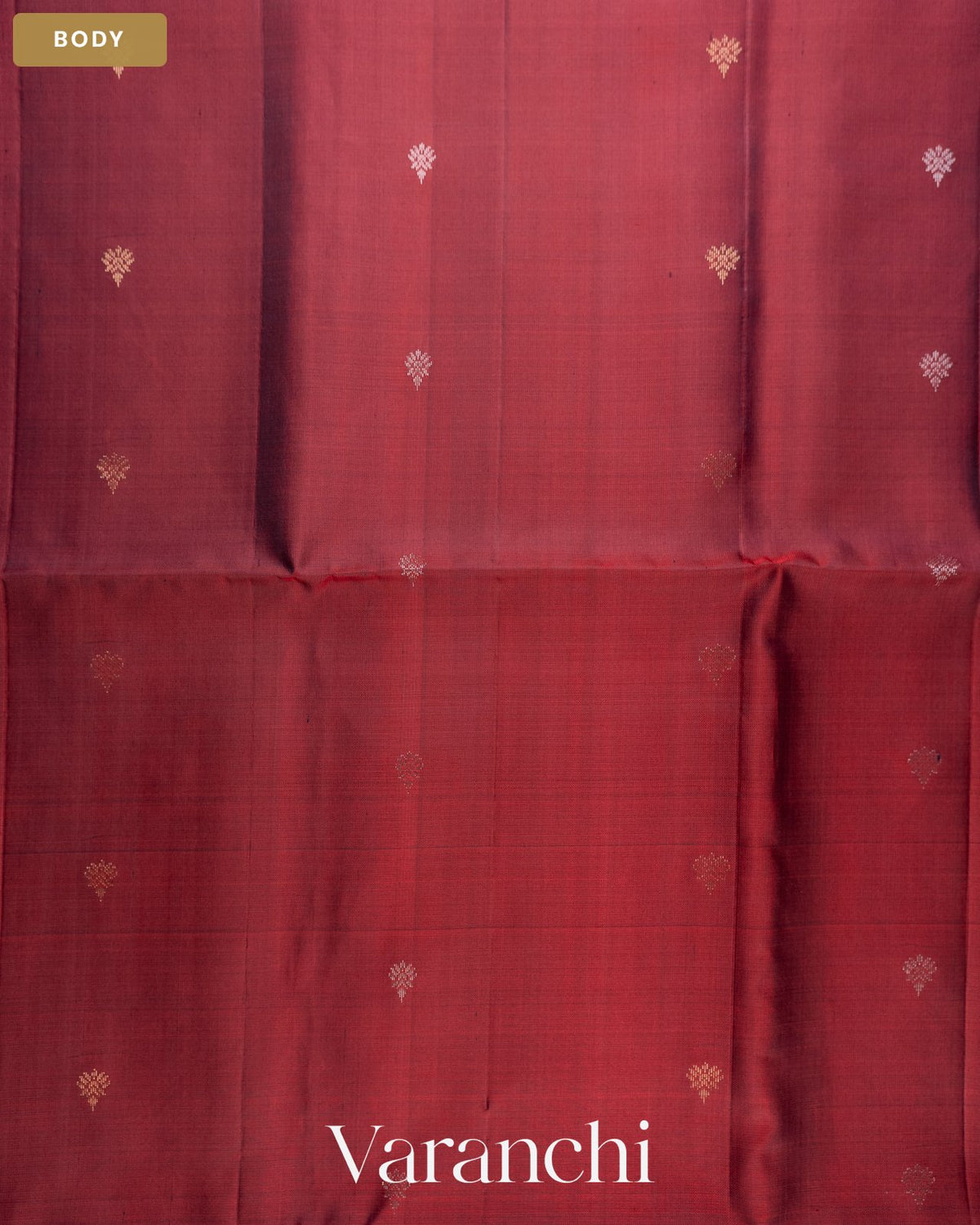 Maroon Pure Soft Silk Handloom Saree — Body